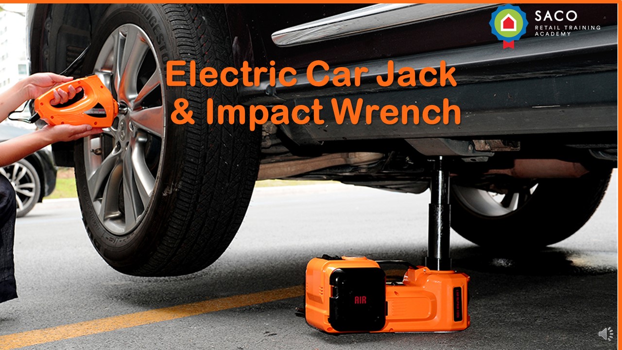 Electrical Car Jack & Impact Wrench  - English جاك السيارة الكهربائية ومفتاح الربط  - انجليزي